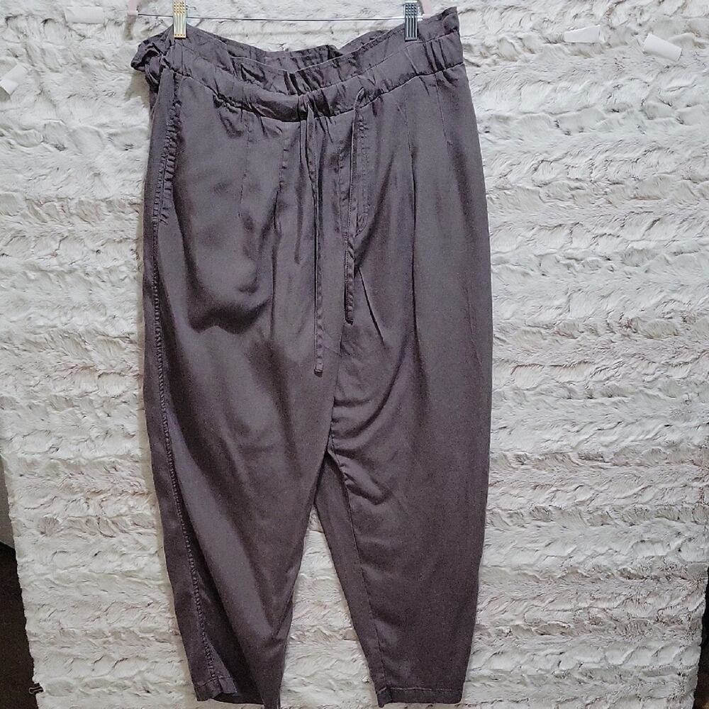 Knox Rose Relaxed Fit Pants, Womens XXL, Gray, Paperbag Waist, Casual Wear